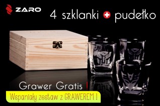 4 szt. Szklanki w pudełku z Grawerem
