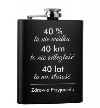 Czarna Piersiówka z Twoim grawerem